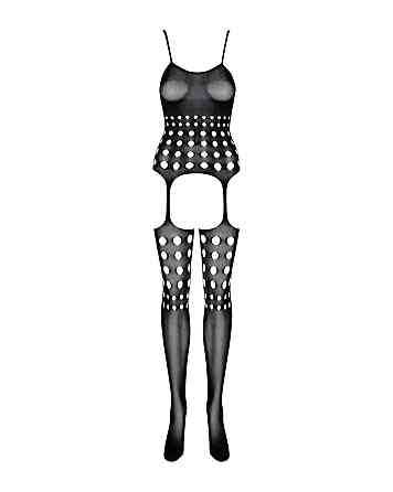 (SALE) Бодистокинг Obsessive Bodystocking G310 S/M/L, топ, чулки, подвязках, круглые вырезы Sex Aura Киев