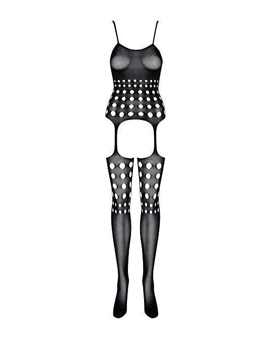 (SALE) Бодистокинг Obsessive Bodystocking G310 S/M/L, топ, чулки, подвязках, круглые вырезы Sex Aura Киев - изображение 6