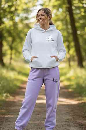 Теплый женский костюм тринитка на флисе Сиреневый L-XL Харьков