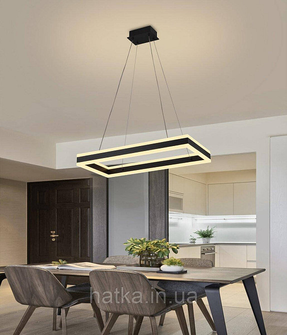 Стельова світлодіодна люстра QQD3093 (Чорний) Київ - фото 2