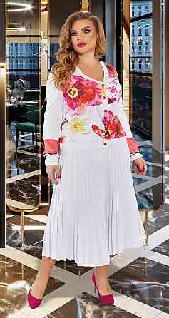 Костюм зі спідницею в складку плісе великого розміру (52) Київ