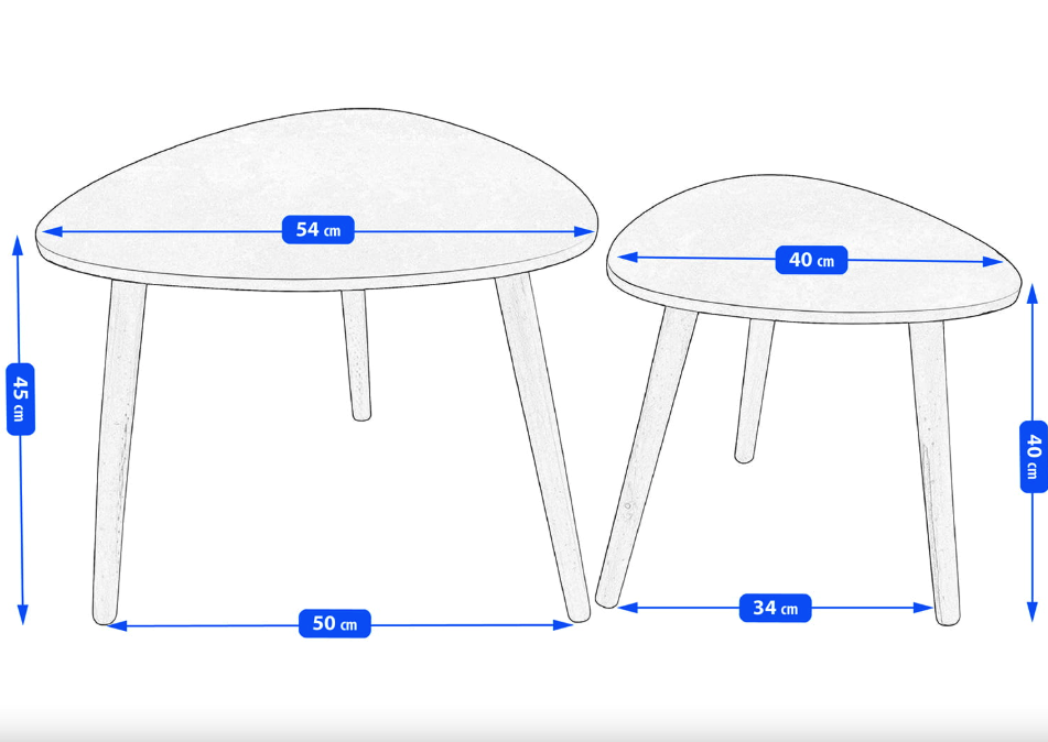 Комплект журнальних столиків Jumi Sinsey коричнево-чорний Київ - фото 4