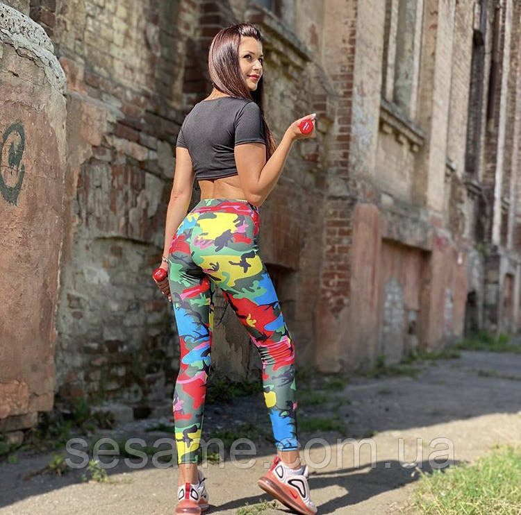 Костюм для йоги та фітнесу комуфляж лосини та топ Харків - фото 2