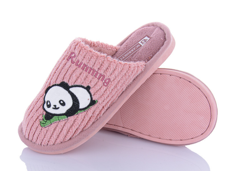 Тапочки закрытые женские с Пандой мягкие теплые розов Одесса - изображение 1