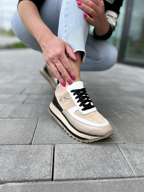 ALEX BENZ Кросівки жіночі ALEX BENZ DJ66 чорні+кофе (весна-осінь, шкіра+замша натуральна) (5026 Коломия - фото 9