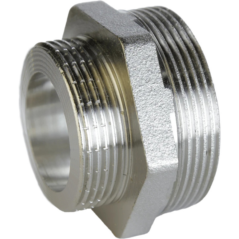 Ніпель редукційний нікельований 1″ЗР х 3/4″ЗР штампований під прокладку А0512-1А(нк) VA (000028774) Київ - фото 1