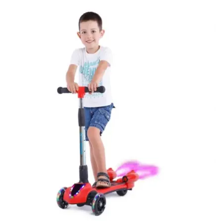 Детский турбо - самокат с дымом и музыкой GLANBER Синий Коломыя