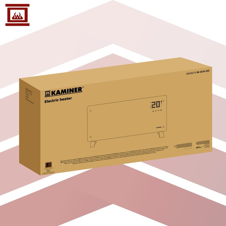 Електричний обігрівач скляний з WiFi управлінням Kaminer (26573) 2500 Вт Нововолинськ - фото 7