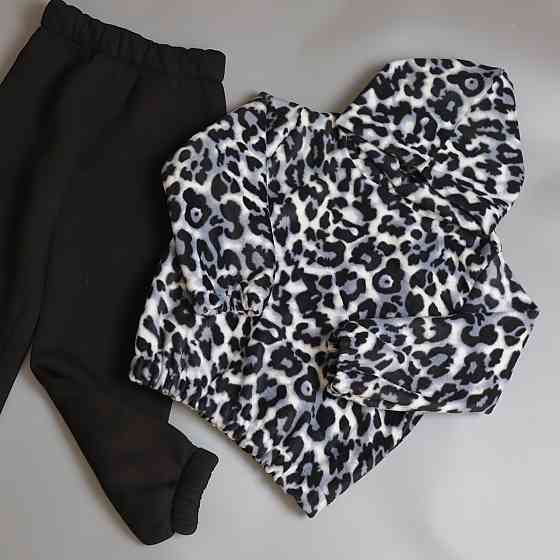 Зимовий флісовий дитячий костюм лео сірий (худі з капюшоном+штани) Кам'янець-Подільський