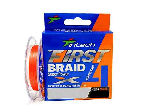 Шнур 0,104мм 3,63кг 100м #0.4 First Braid X4 Orange ТМ INTECH Киев