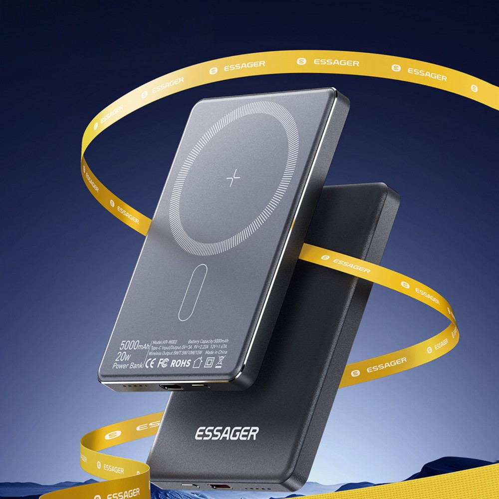 Універсальна мобільна батарея Essager Cross-Border 5000 mAh 20 W Magsafe/PD/QC3.0 Grey (EDY5K-YJ0A-Z) ( 14397 ) Харьков - изображение 2