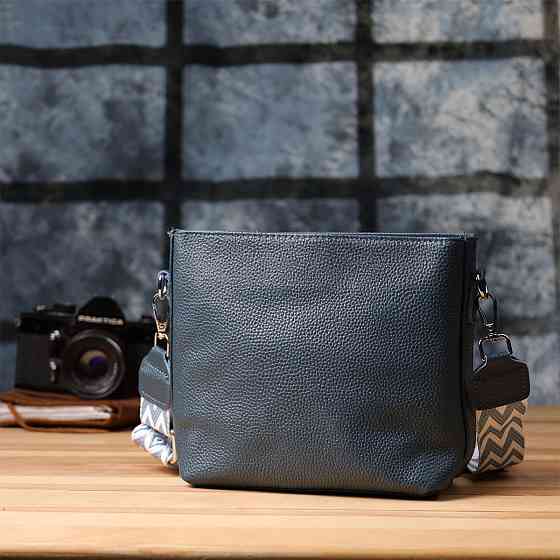 Повсякденна сумка жіноча на плече з натуральної шкіри Vintage 22911 Блакитний Київ