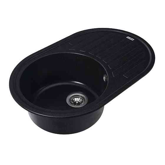 Гранітна мийка для кухні Platinum 7750 LIRA матова Чорний металік Коломия
