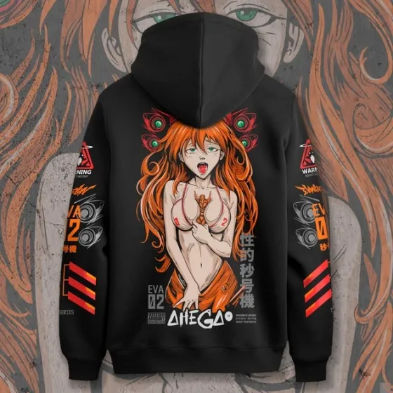 Худи мужское с принтом Євангеліон Аска Ахєгао Размер 46 Anime1246 Днепр