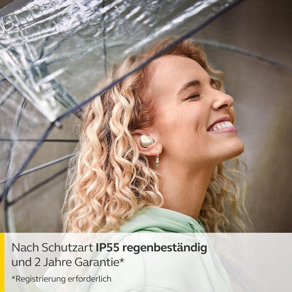 Наушники Jabra Elite 3 True Wireless in‑ear Bluetooth 4 микрофона мощный бас моно‑режим бежевые до 28 часов Киев - изображение 4