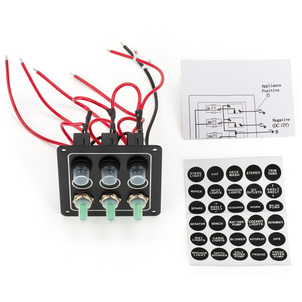 Панель на 3 переключателя Тайвань 10032-BK Черкассы - изображение 2