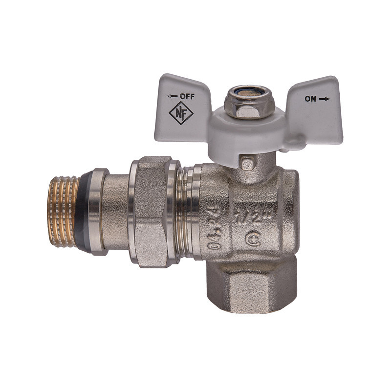 Кран кульовий з американкою Nolf classic NFC.983-06-1/2" FM ГШМ WHITE кутовий "антипротікання" (NF3162) Київ - фото 4