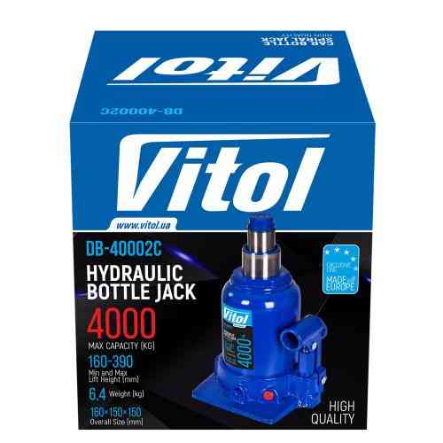 Домкрат гідравлічний телескопічний пляшковий Vitol 4т 230-390мм двоштоковий Львів