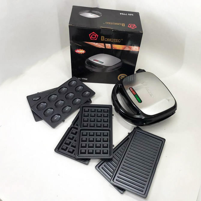 Бутербродница съемная панель Domotec MS-7704 1000 W, Электрическая вафельница, Сендвичница мультипекарь JU-25 Львов - изображение 8
