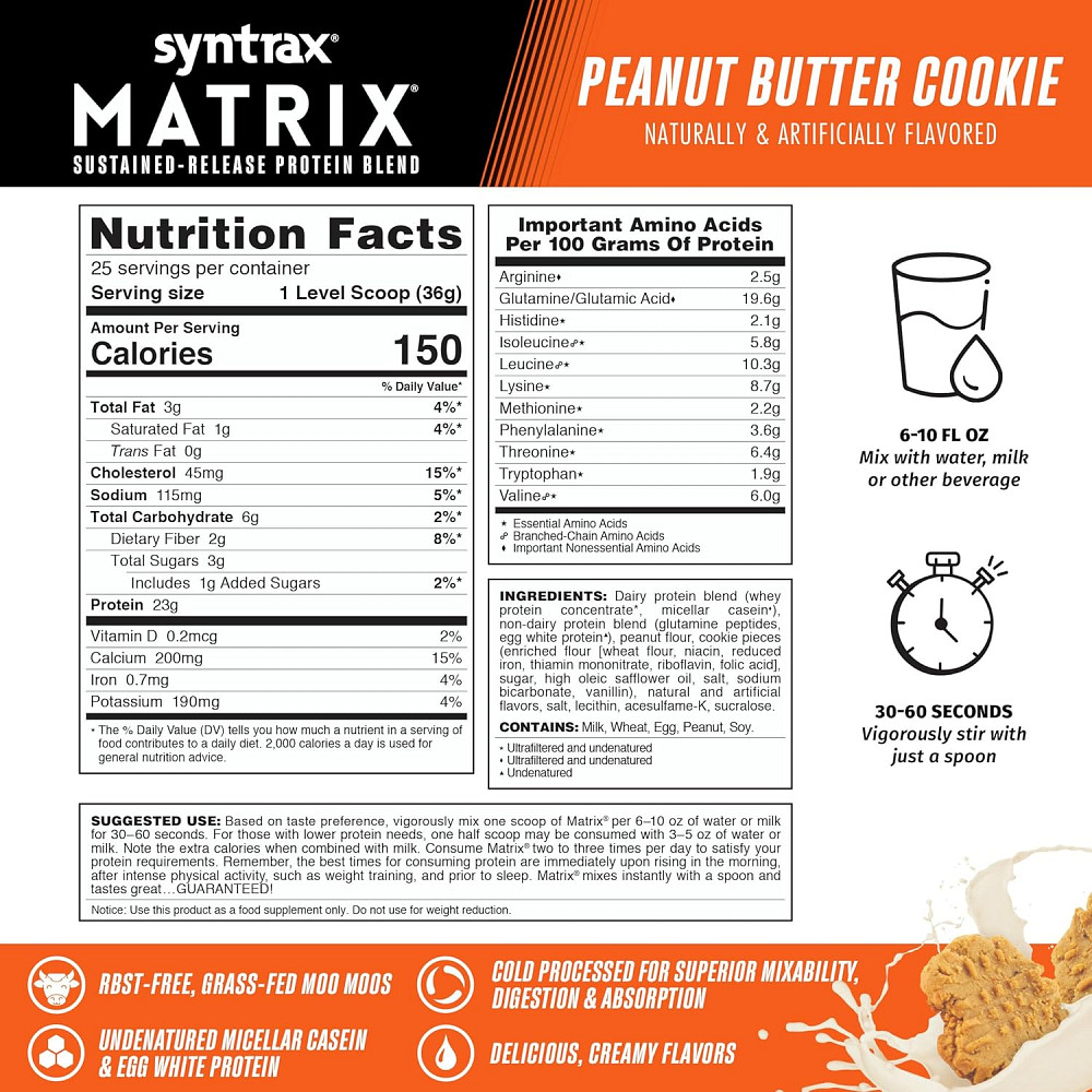 Протеин Syntrax Matrix 2.2 kg (Peanut Butter Cookie) Луцк - изображение 2