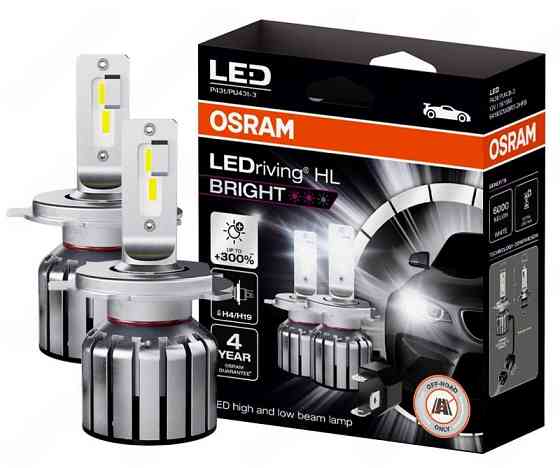 Комплект світлодіодних ламп OSRAM 64193DWBRT-2HFB H4/H19 LEDriving HL BRIGHT +300% 6000K 12V Харків