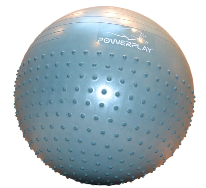 М'яч для фітнесу (фітбол) напівмасажний PowerPlay 4003 Ø65 cm Gymball Зелений + помпа Кам'янське - фото 7