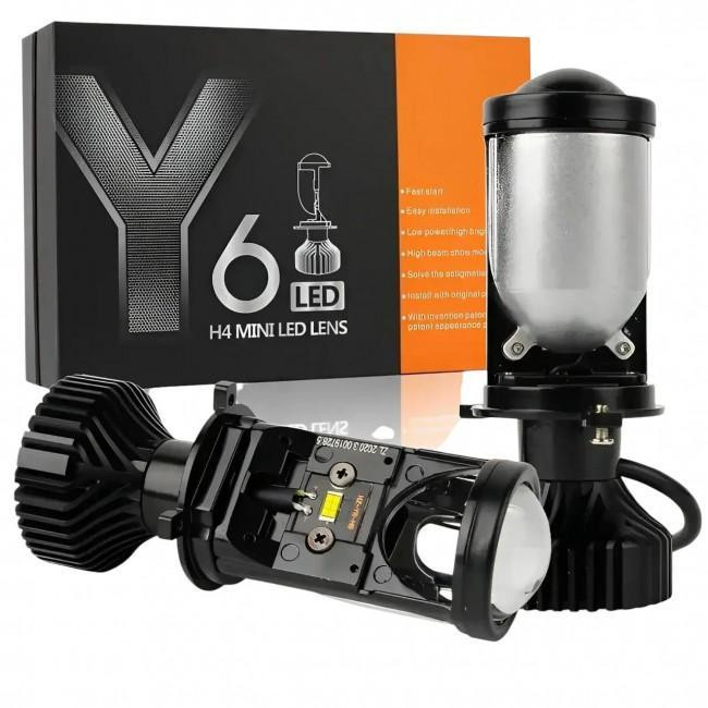 Комплект LED ламп с линзой H4 (4024) – автомобильные фары, яркий свет, экономичное энергопотребление Одесса - изображение 1