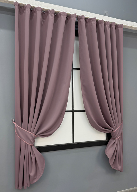 Комплект коротких штор VR-Textil Блекаут Midnight № 1679ш Пудровий 140х170 см 2 шт (35-0459) Київ - фото 2