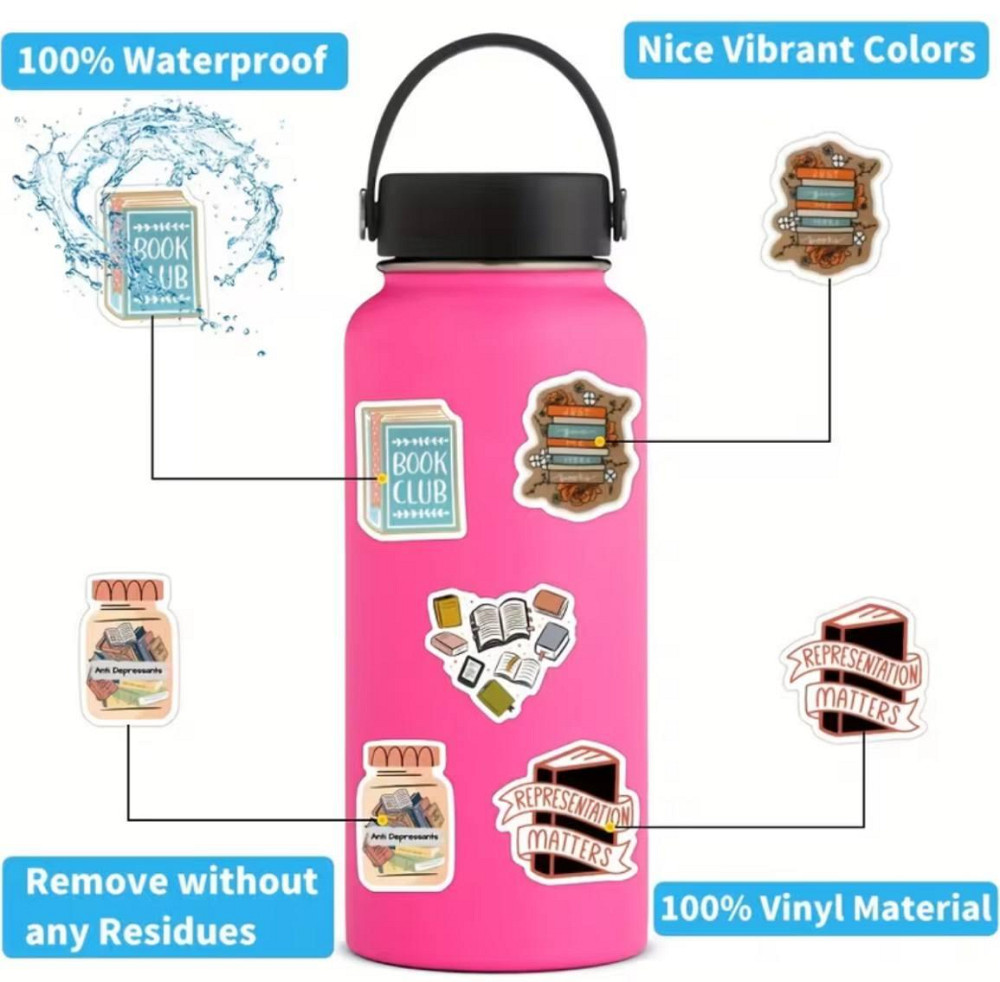 Набір вінілових стікерів Book Lover, 50 шт Київ - фото 5