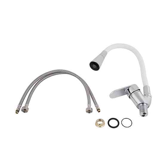 Змішувач для кухні Lidz Tani 008F3 з гнучким виливом (k40) LDTAN008F3WCR37037 Chrome/White Київ