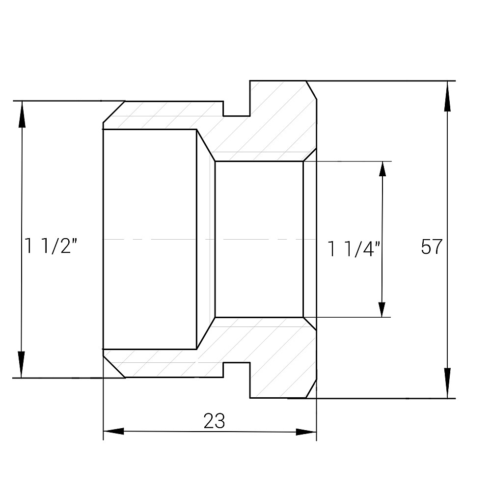 Футорка 1 1/2″х1 1/4″ЗВ нікельована NF763S OPTIMUM Тернопіль - фото 3