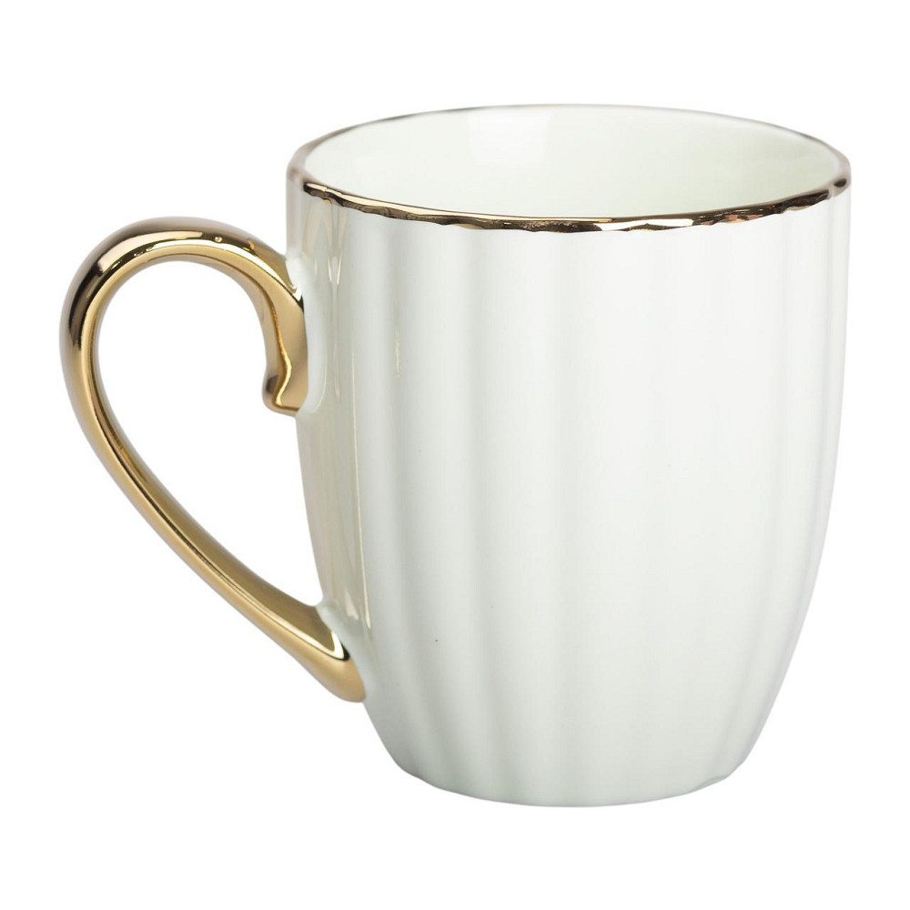 Кружка фарфоровая с золотым ободком и золотой ручкой 420 (мл) Мятный RX-N240629M Киев - изображение 1
