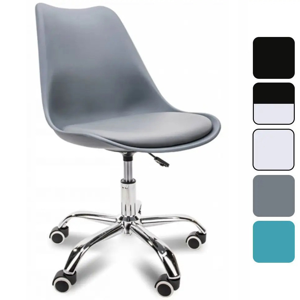 Кресло офисное компьютерное B-487 на колесиках рабочее для компьютера офиса дома Серый Киев - изображение 1