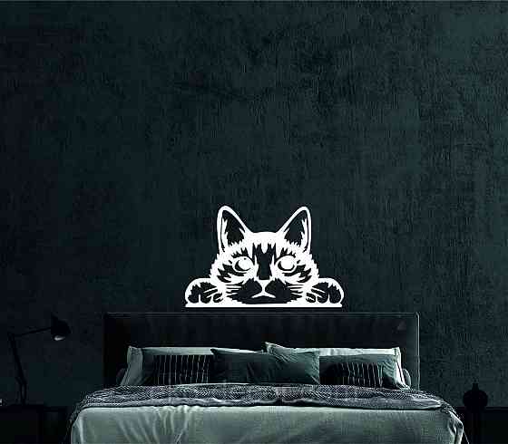 Декоративное настенное 3D Панно «Кот» Декор на стену с объемом (цена за 1 шт) 20*30 см, Белый Киев