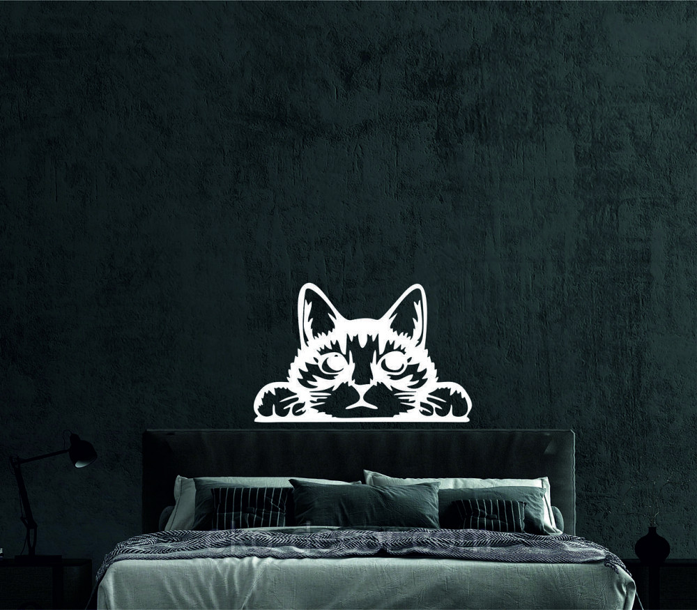 Декоративное настенное 3D Панно «Кот» Декор на стену с объемом (цена за 1 шт) 20*30 см, Белый Киев - изображение 3