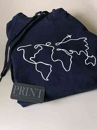 Чоловіча/Жіноча толстовка з капюшоном і принтом мапи світу Чернівці