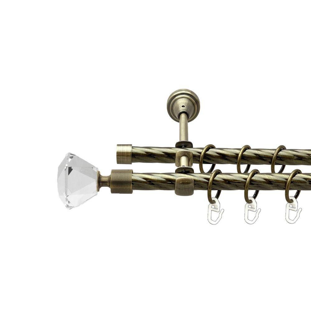 Карниз Orvit Спектралія металевий дворядний відкритий скручена труба кільце металеве Антик 16\16 мм 160 см Львов - изображение 1