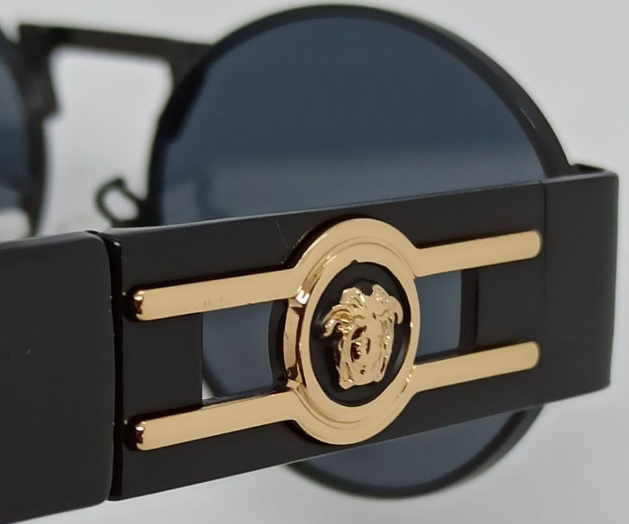 Брендові унісекс брендові окуляри лінзи чорні в чорному металі із золотом. Київ - фото 2