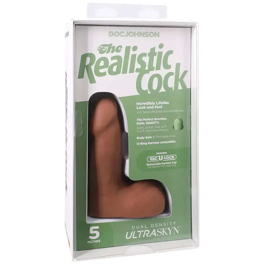 Фалоімітатор Doc Johnson The Realistic Cock ULTRASKYN - 5 Inch with Balls Caramel Львів - фото 8