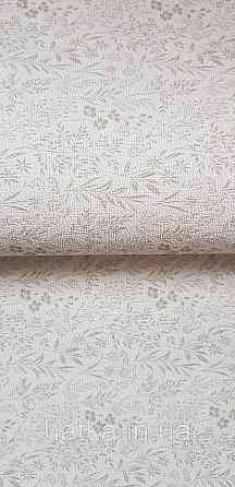 Обои виниловые на флизелине Rasch County Living метровые цветы мелкие прованс бледно зеленые на белом Киев