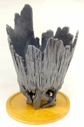 Горщик для квітів та канцелярії Грут Groot G10 Чорний череп + кругла підставка Київ