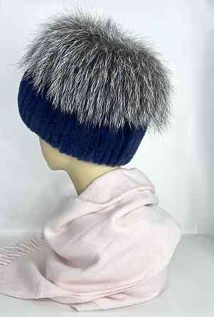 Шапка хутряна жіноча кубанка Мерлін Темно-синій Харків