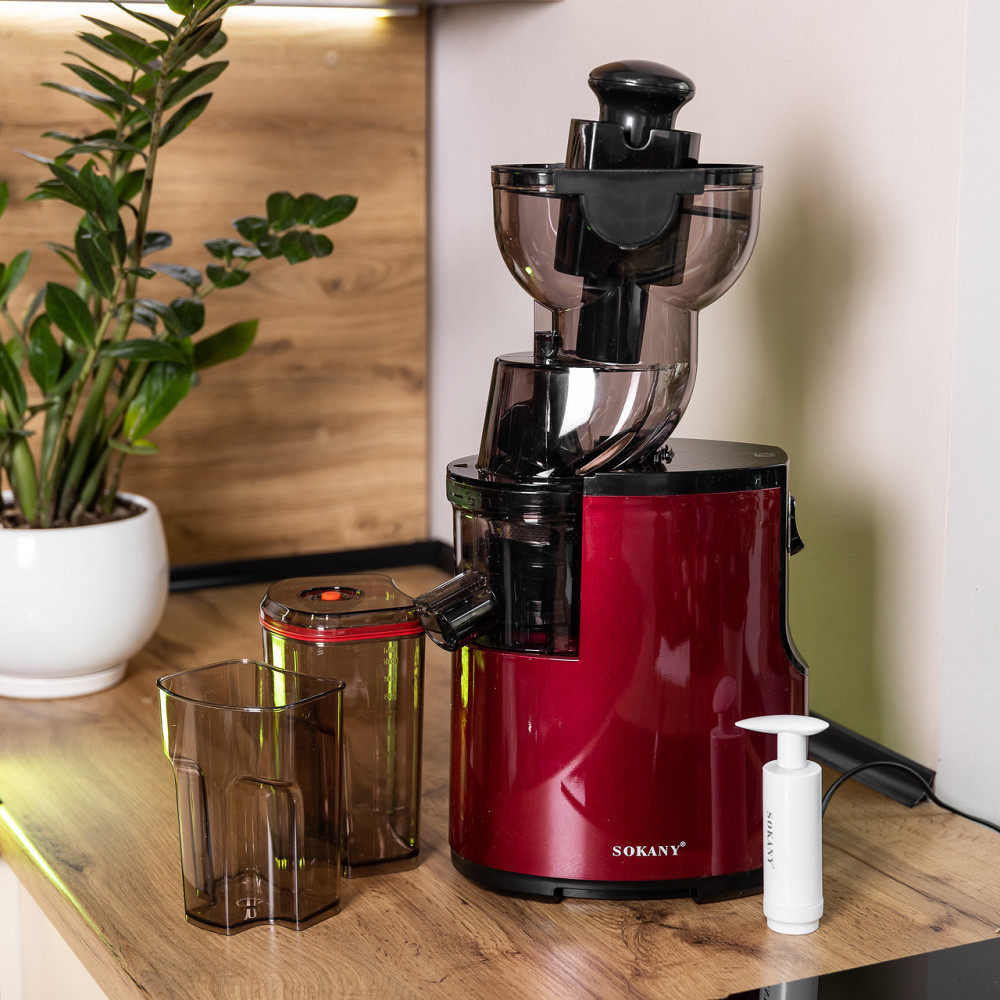 Соковижималка шнековая для томатов 300 Вт 2 скорости Красная Sokany JE-25 Киев - изображение 5