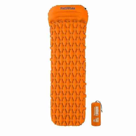 Килимок надувний з подушкою Naturehike FC-12 NH19Z012-P, 65 мм, помаранчевий Киев