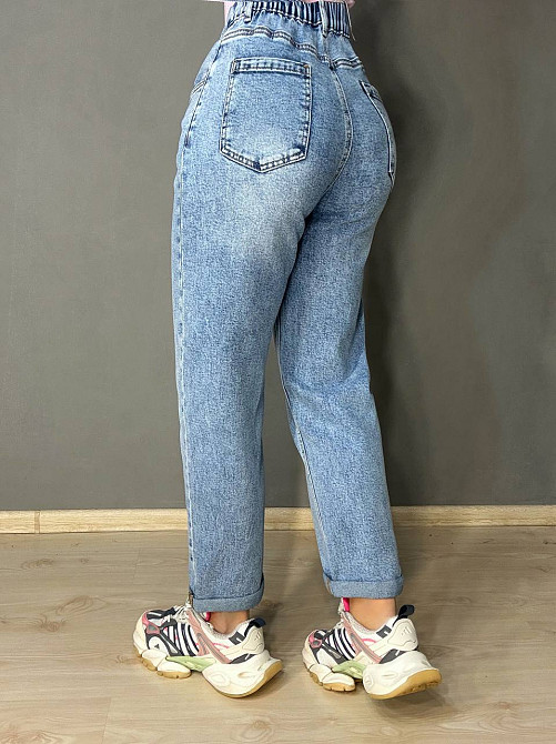 Джинсы женские Dragon 8322 Mom Comfort стрейчевые с резинкой на талии голубые , голубой, З2, 32, 89 см, 112 см Киев - изображение 11