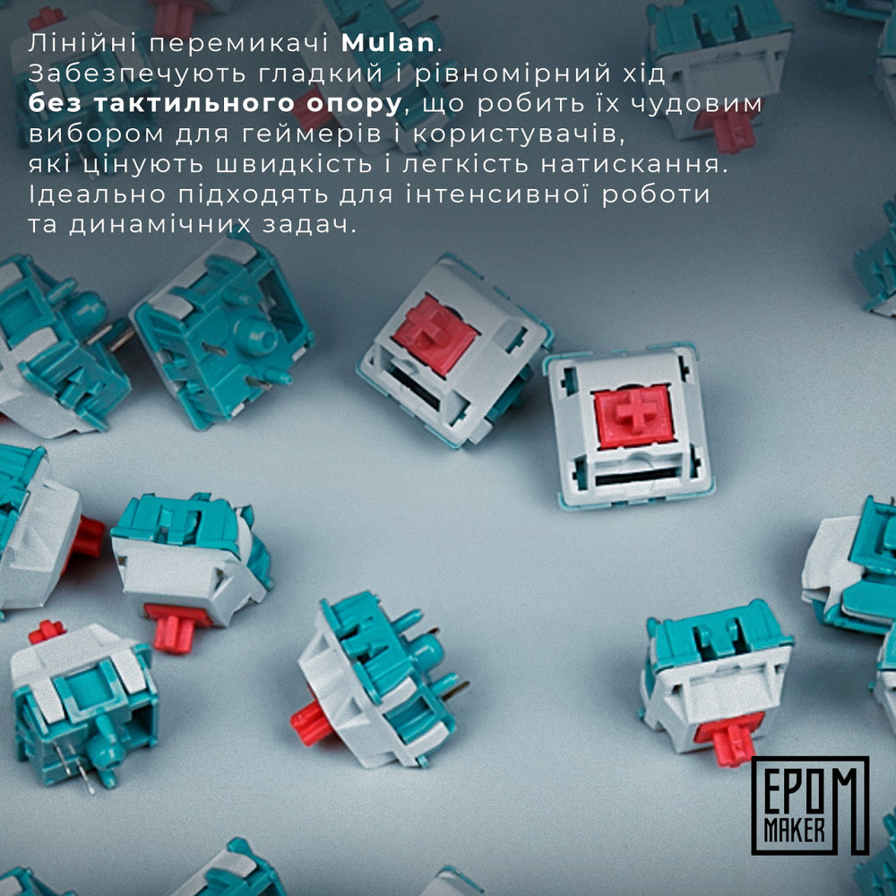 Клавіатура бездротова Epomaker EP64 60% Mulan Switch Hot-Swap (2.4G/BT/USB) RGB UA White (EP64-W-M) Білий Харків - фото 13