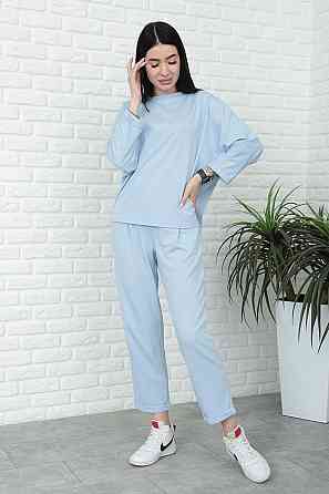 Прогулянковий костюм вільного крою "Lamark" оптом | Розпродаж моделі Блакитний, 42-44 Київ