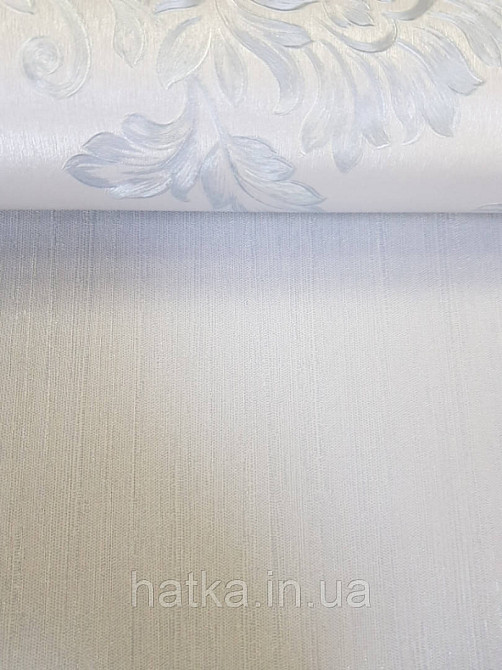 Шпалери вінілові на паперовій основі Sirpi Italian Silk 7 однотонні блакитні під тканина тонка золотиста смуга Київ - фото 2