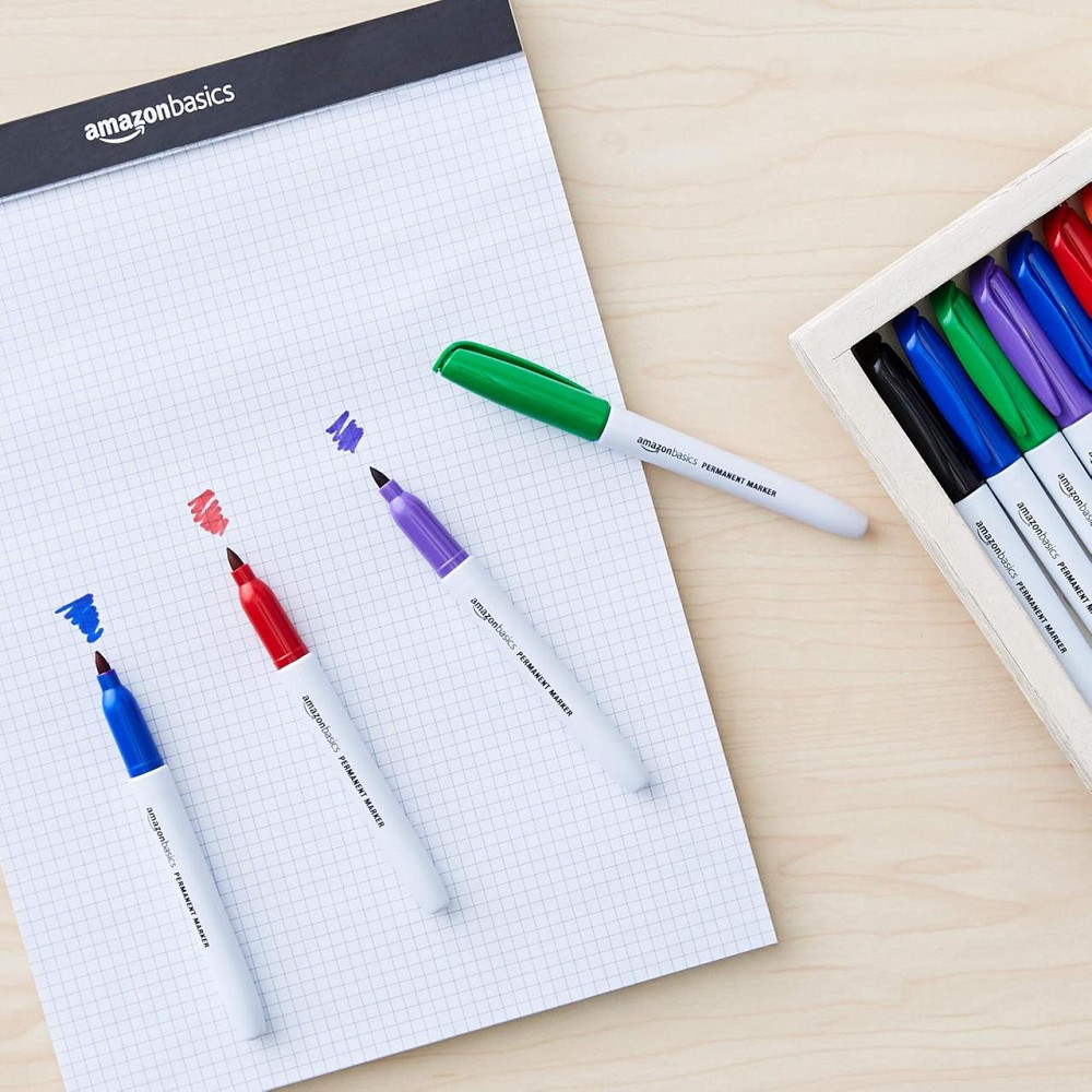 Маркері перманентные Amazon Basics 24 шт набор цветных быстросохнущих водостойких тонких Киев - изображение 7