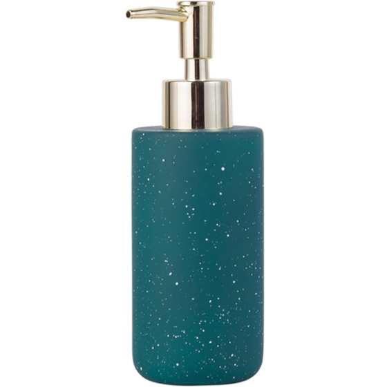 Дозатор керамічний для мила у ванну і кухню 300 мл, диспенсер для рідкого мила і миючого засобу, зелений Кам'янець-Подільський